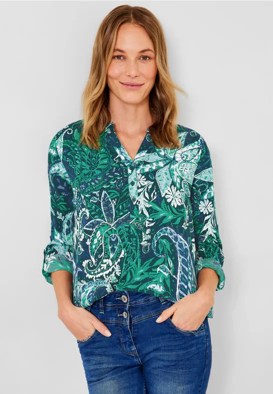 Viscose blouse met print cypress green
