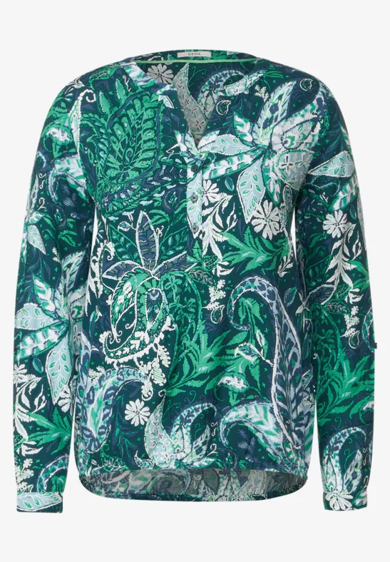 Viscose blouse met print cypress green