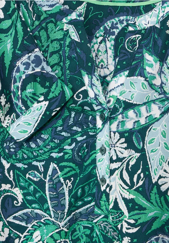 Viscose blouse met print cypress green