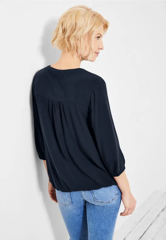 Chemisier dobby à manches 3/4 deep blue