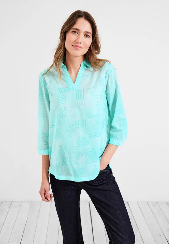 Katoenen blouse met print clary mint