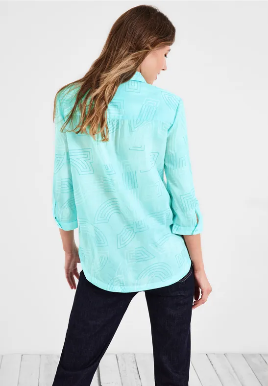 Katoenen blouse met print clary mint