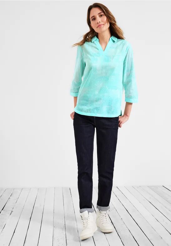 Katoenen blouse met print clary mint