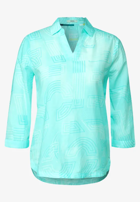Katoenen blouse met print clary mint