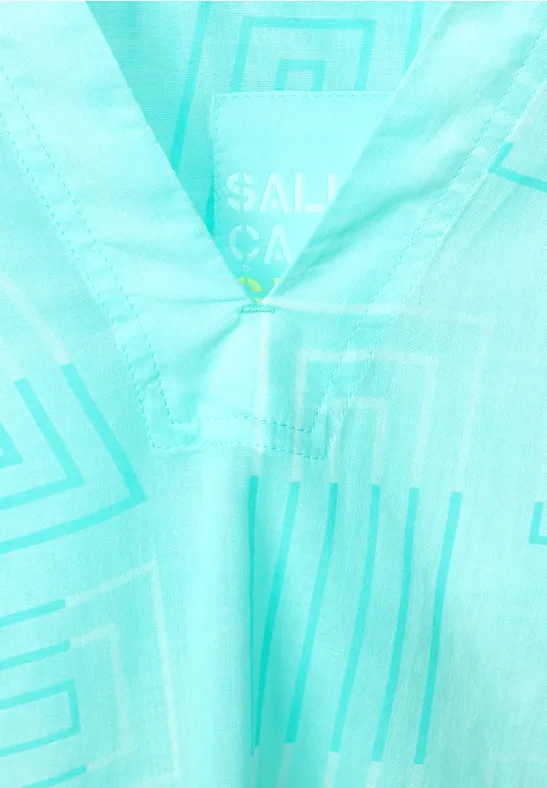 Katoenen blouse met print clary mint