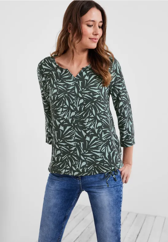Chemisier imprimé à manches 3/4 easy khaki