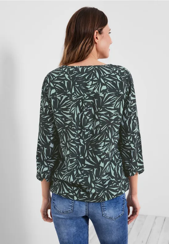 Chemisier imprimé à manches 3/4 easy khaki