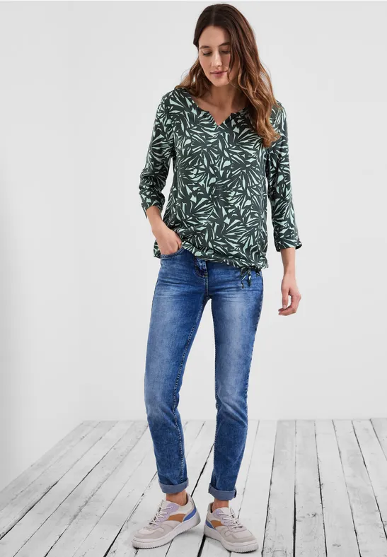 Chemisier imprimé à manches 3/4 easy khaki
