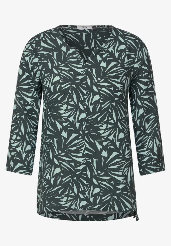 Chemisier imprimé à manches 3/4 easy khaki
