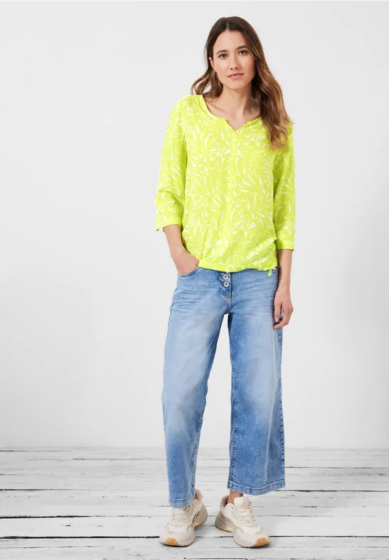 Chemisier imprimé à manches 3/4 limelight yellow