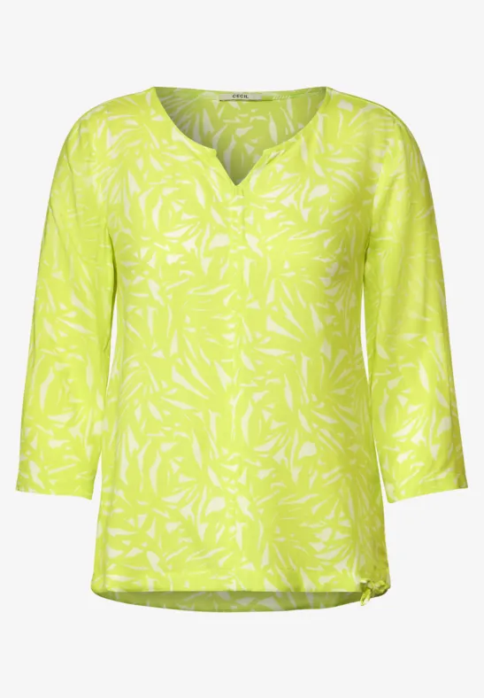 Chemisier imprimé à manches 3/4 limelight yellow