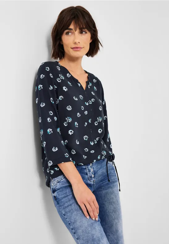 Minimalprint Bluse deep blue