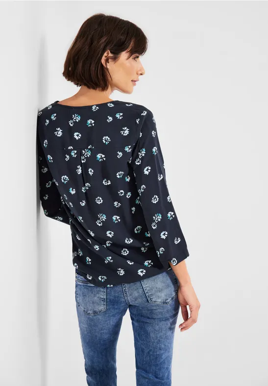 Minimalprint Bluse deep blue