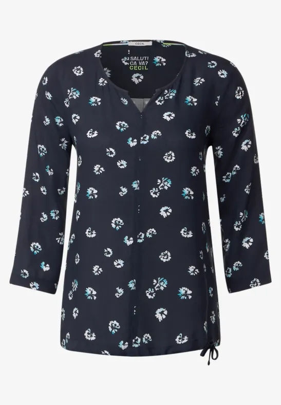 Minimalprint Bluse deep blue