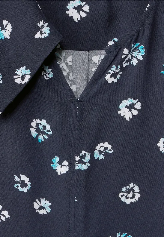 Minimalprint Bluse deep blue