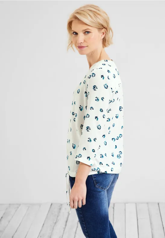 Blouse met onopvallende print vanilla white