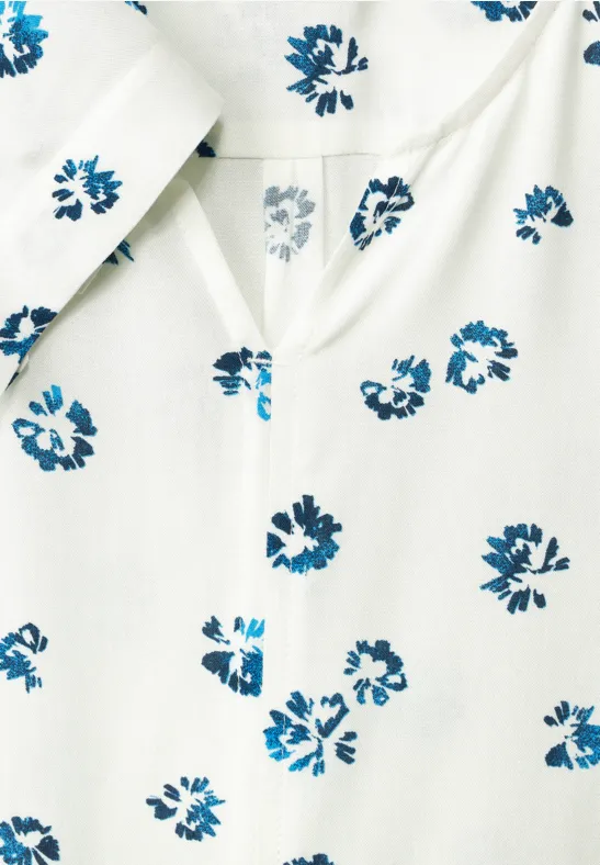 Blouse met onopvallende print vanilla white