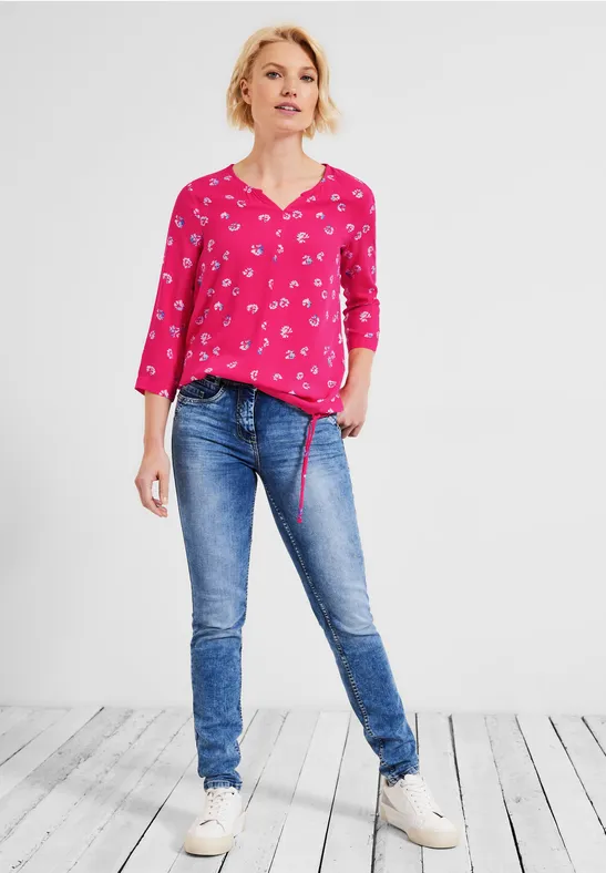 Minimalprint Bluse fresh pink