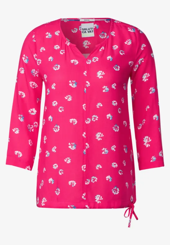 Minimalprint Bluse fresh pink