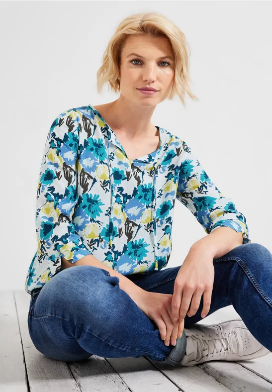 Multicolor Print Bluse vanilla white