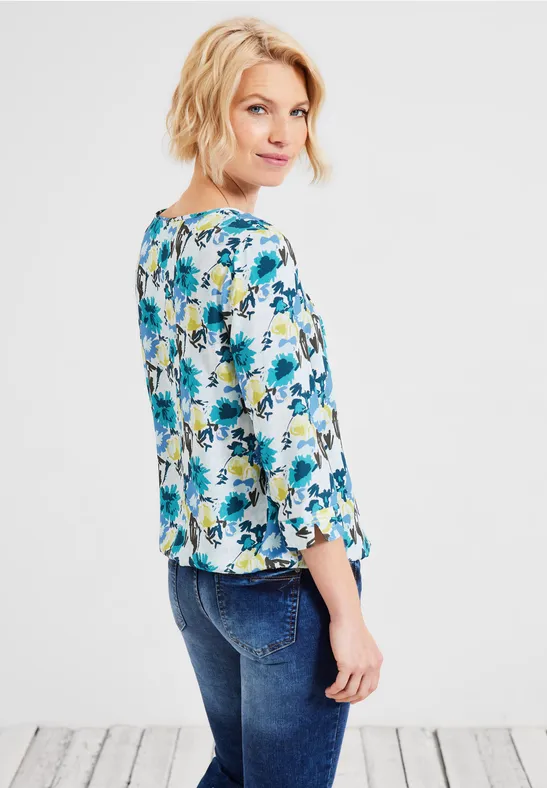 Multicolor Print Bluse vanilla white