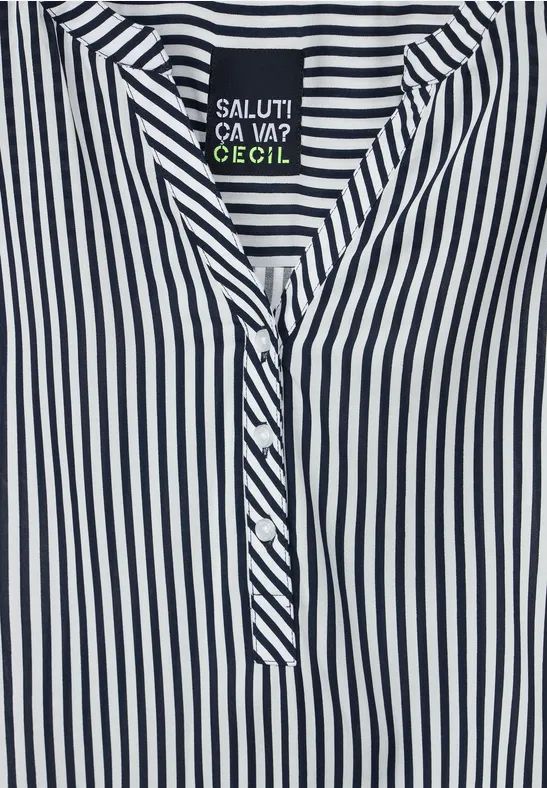 Bluse mit Streifen deep blue