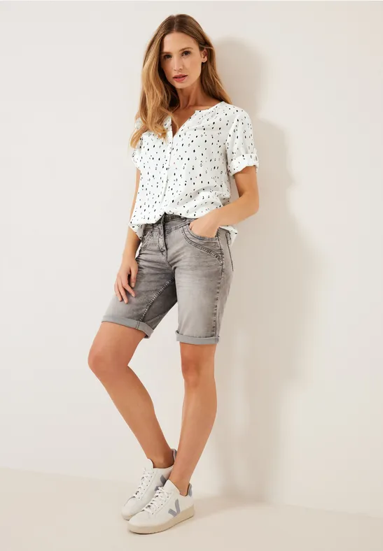 Bluse mit allover Print pure off white