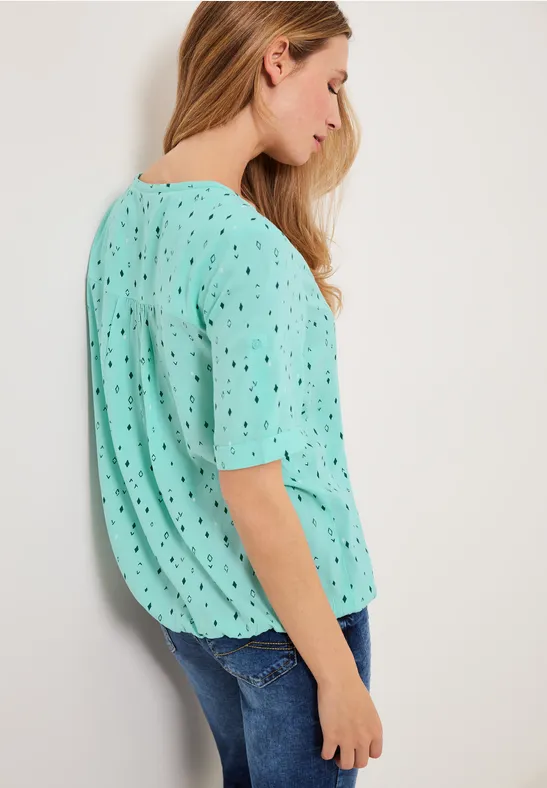 Bluse mit allover Print cool mint green
