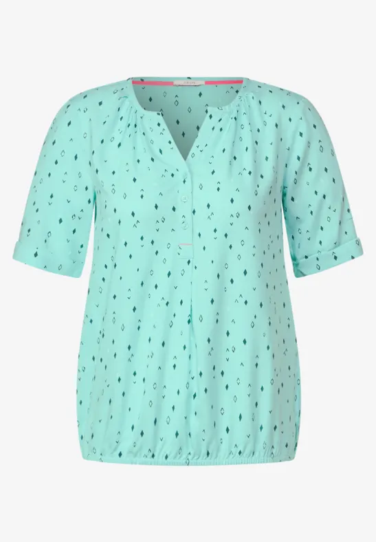 Bluse mit allover Print cool mint green