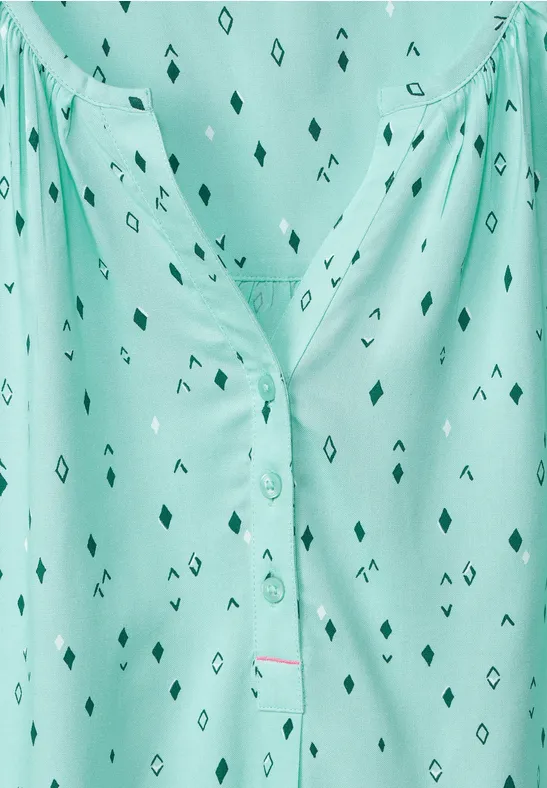 Bluse mit allover Print cool mint green