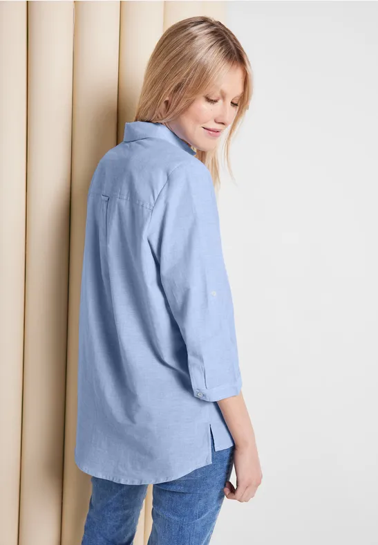 Chambray Longbluse blouse blue