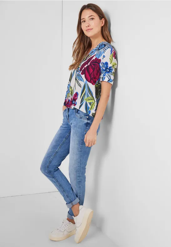 Bluse mit Blumenprint vanilla white