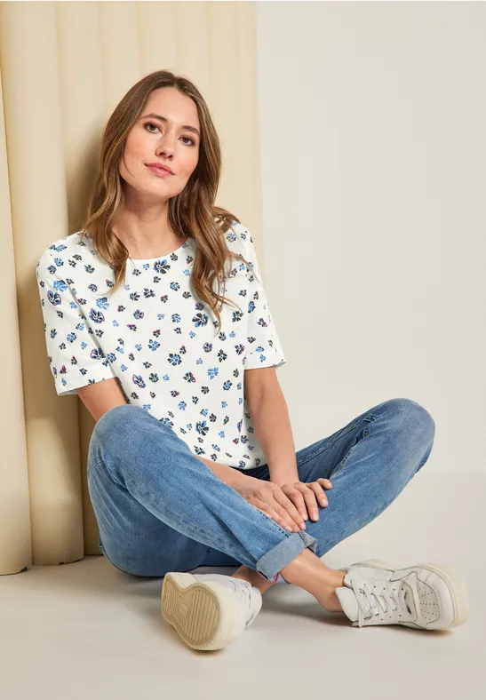 Bluse mit Blumenprint vanilla white