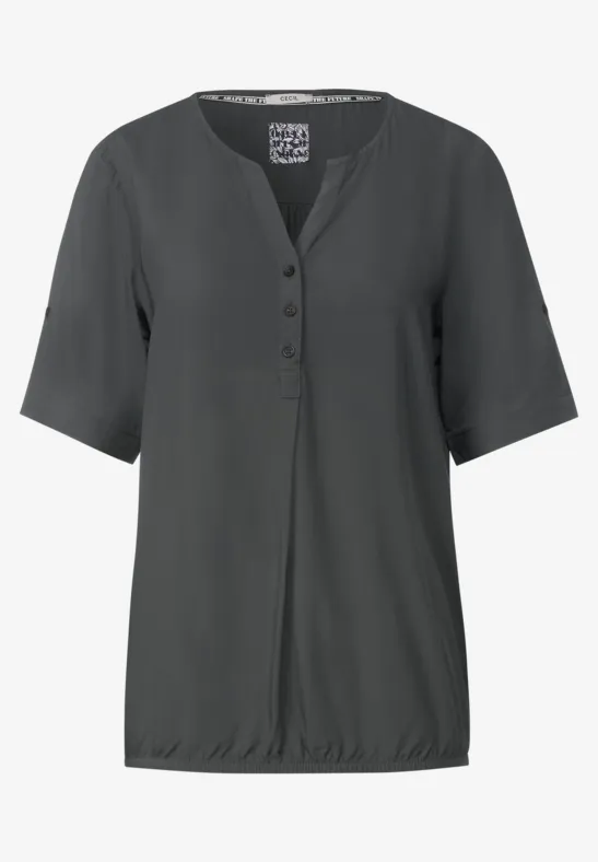 Unifarbene Basic Bluse easy khaki