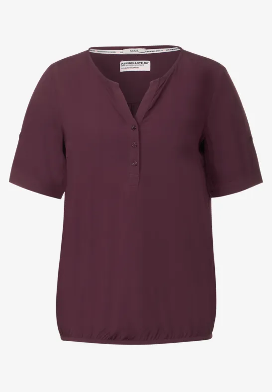 Unifarbene Basic Bluse wineberry red