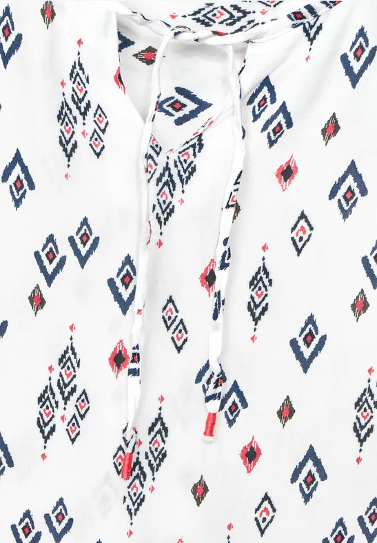 Bluse mit Minimalprint vanilla white