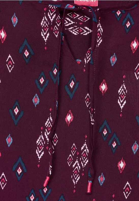 Blouse met onopvallende print wineberry red