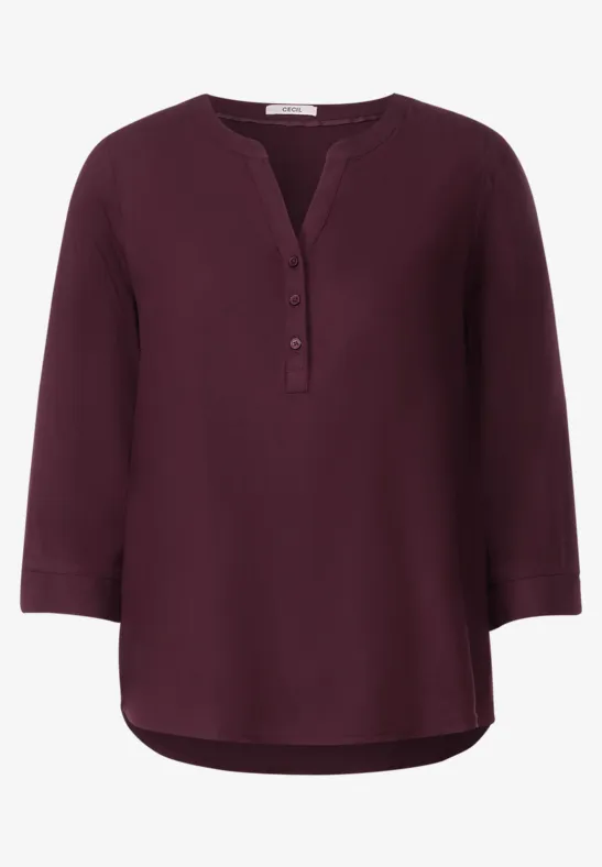 Blouse in effen kleur wineberry red