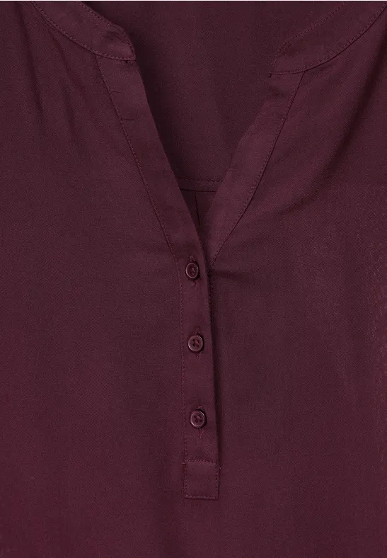 Blouse in effen kleur wineberry red