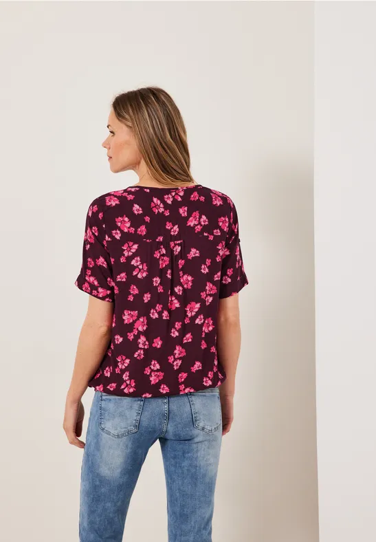 Blouse met bloemenprint wineberry red