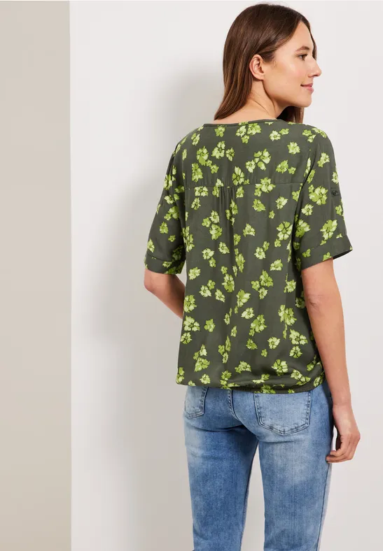 Bluse mit Blumenprint sporty khaki