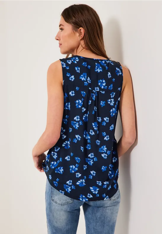 Blusentop mit Print deep blue
