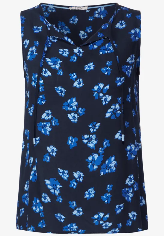 Blusentop mit Print deep blue