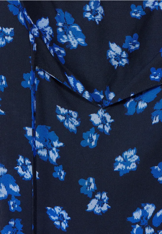 Blusentop mit Print deep blue