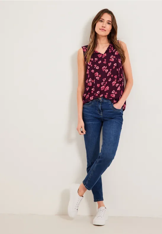 Blusentop mit Print wineberry red