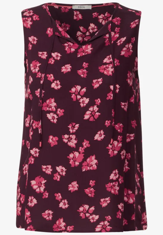 Blusentop mit Print wineberry red