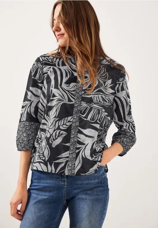 Printmix Bluse carbon grey