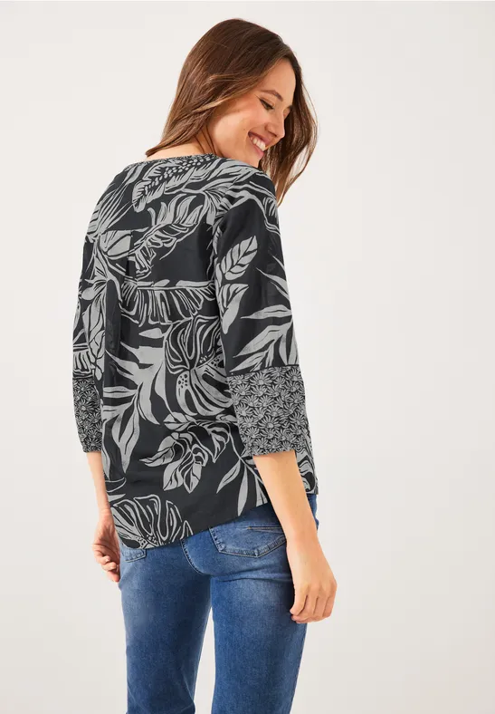 Printmix Bluse carbon grey