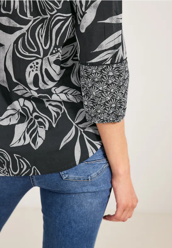 Printmix Bluse carbon grey