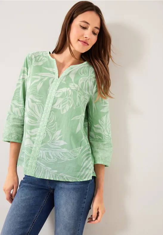 Blouse met printmix fresh salvia green
